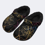 Gothic Spider Web - Fur Lined Slippers/Sandals