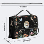 Starry Sky Floral Mushroom Print - Leather Satchel Bag