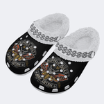 Bills Death Moth Vintage Print - Fur Lined Slippers/Sandals