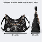 Sun Moon And Moth Print - Leather Crossbody Bag
