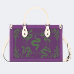 Inscribed Viper Print - Leather Handbag
