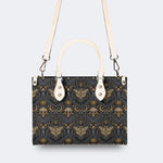 Starry Sky And Moth Print - Leather Handbag