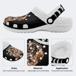 Thirteen Ghosts Print - Fur Lined Slippers/Sandals