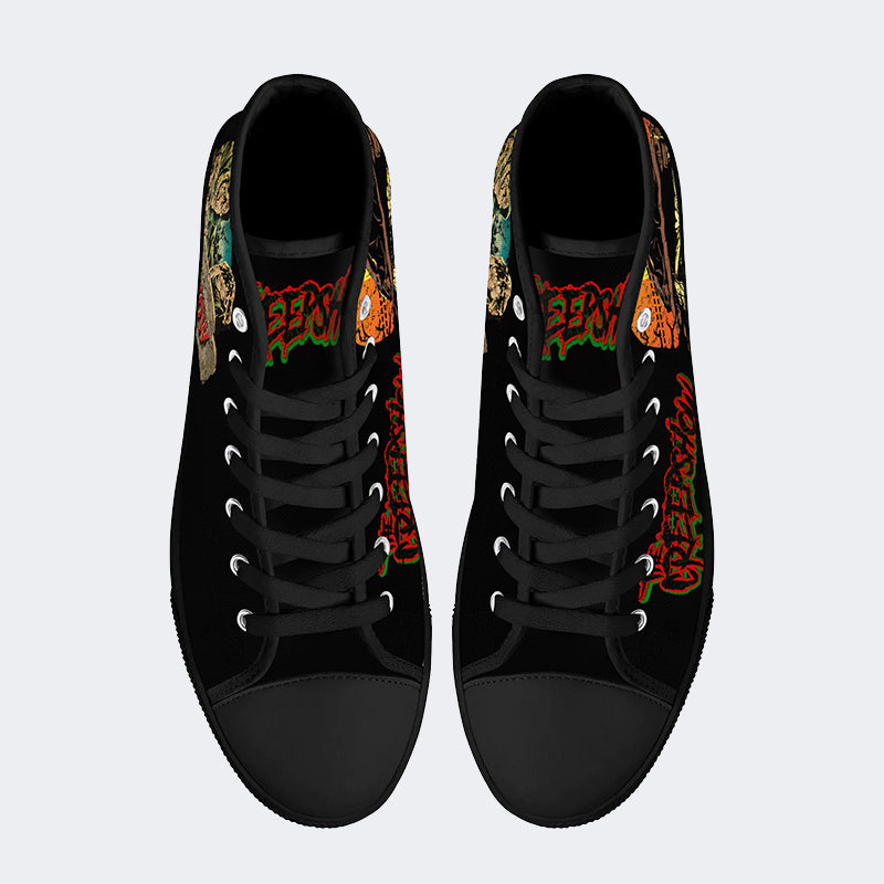 Horror Movie Vintage Graphic- High Top Canvas