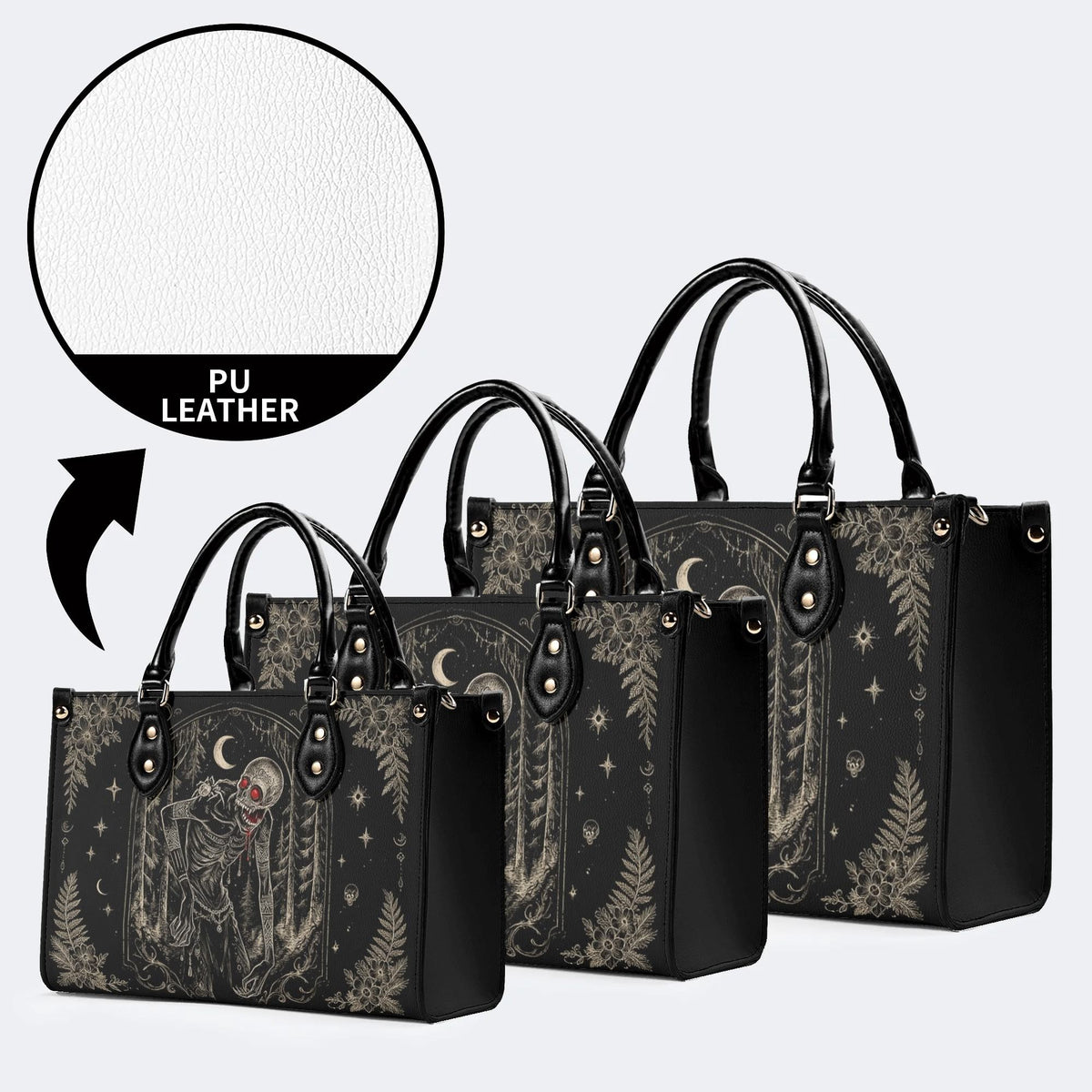 Undead Skeleton Moon Forest Print Handbag Factory Direct Sales