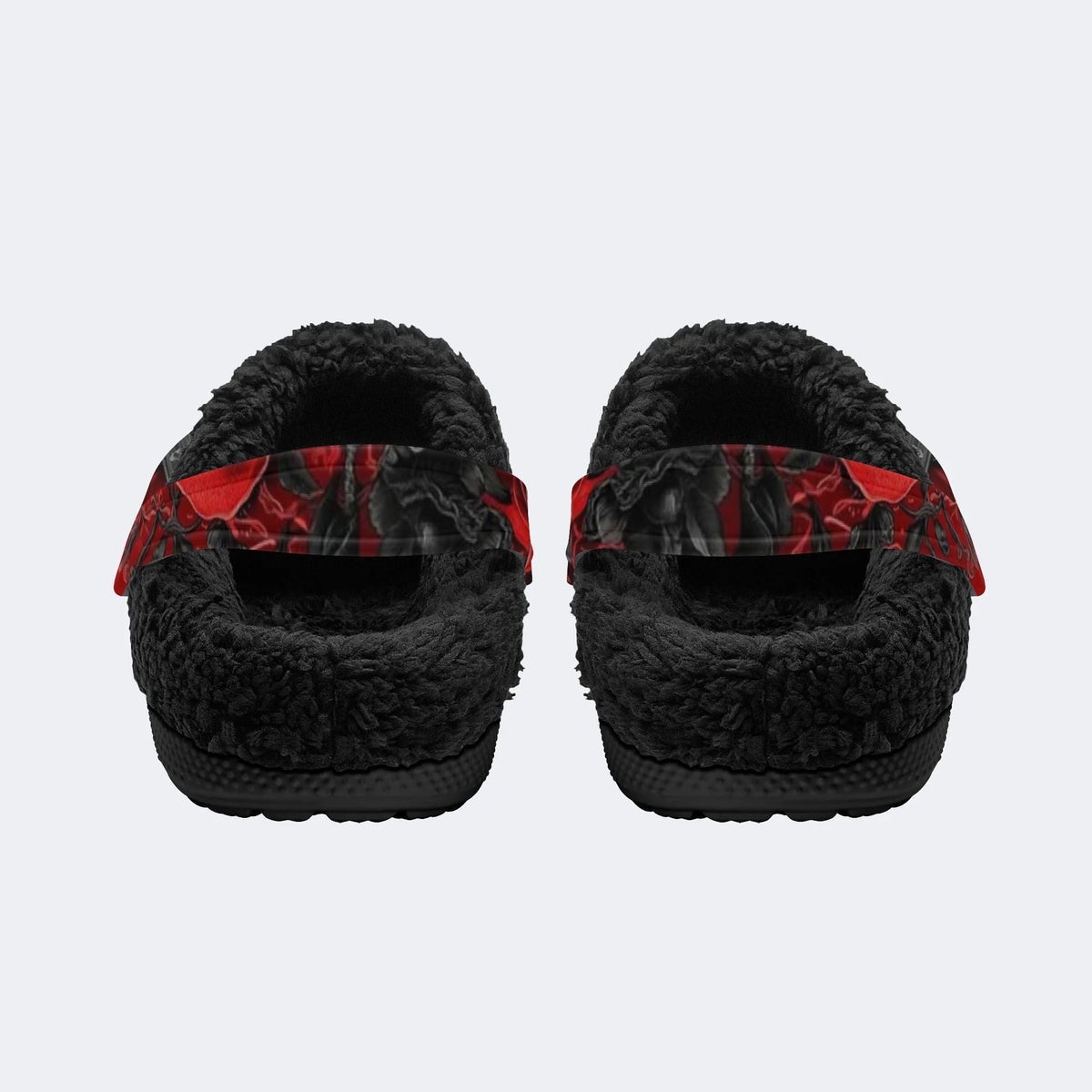 Red Skull Guitar Art - Fur Lined Slippers/Sandals