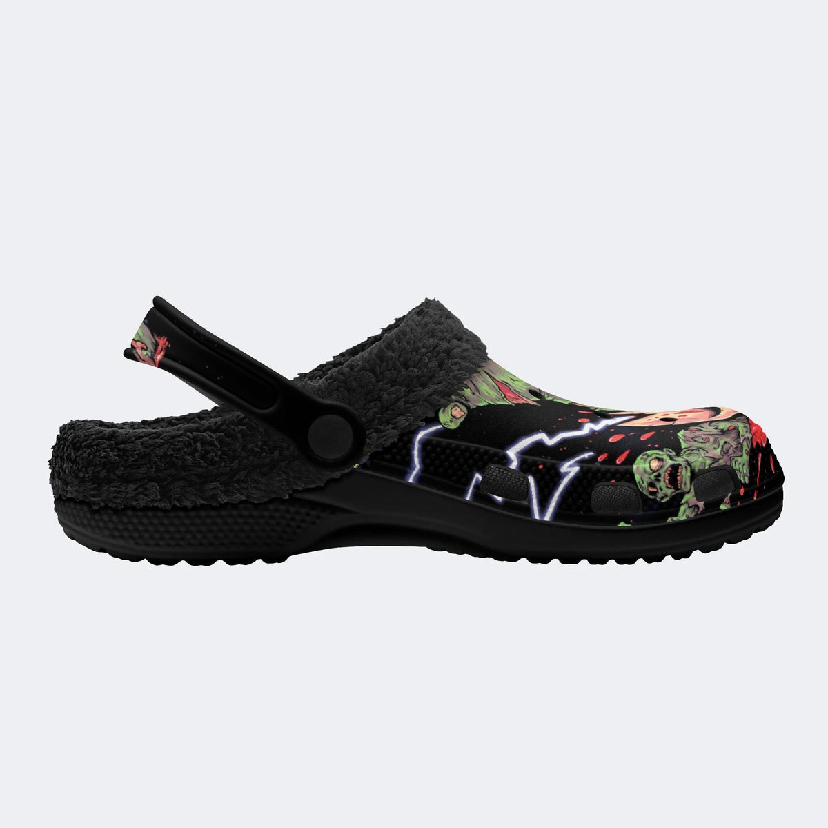 Zombie Skull Horror‑Fur Lined Slippers Sandals