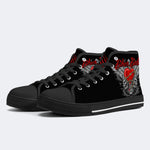 Biker Babe Heart Print - High Top Canvas