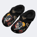 Horror Scythe Ghostface Print - Fur Lined Slippers/Sandals