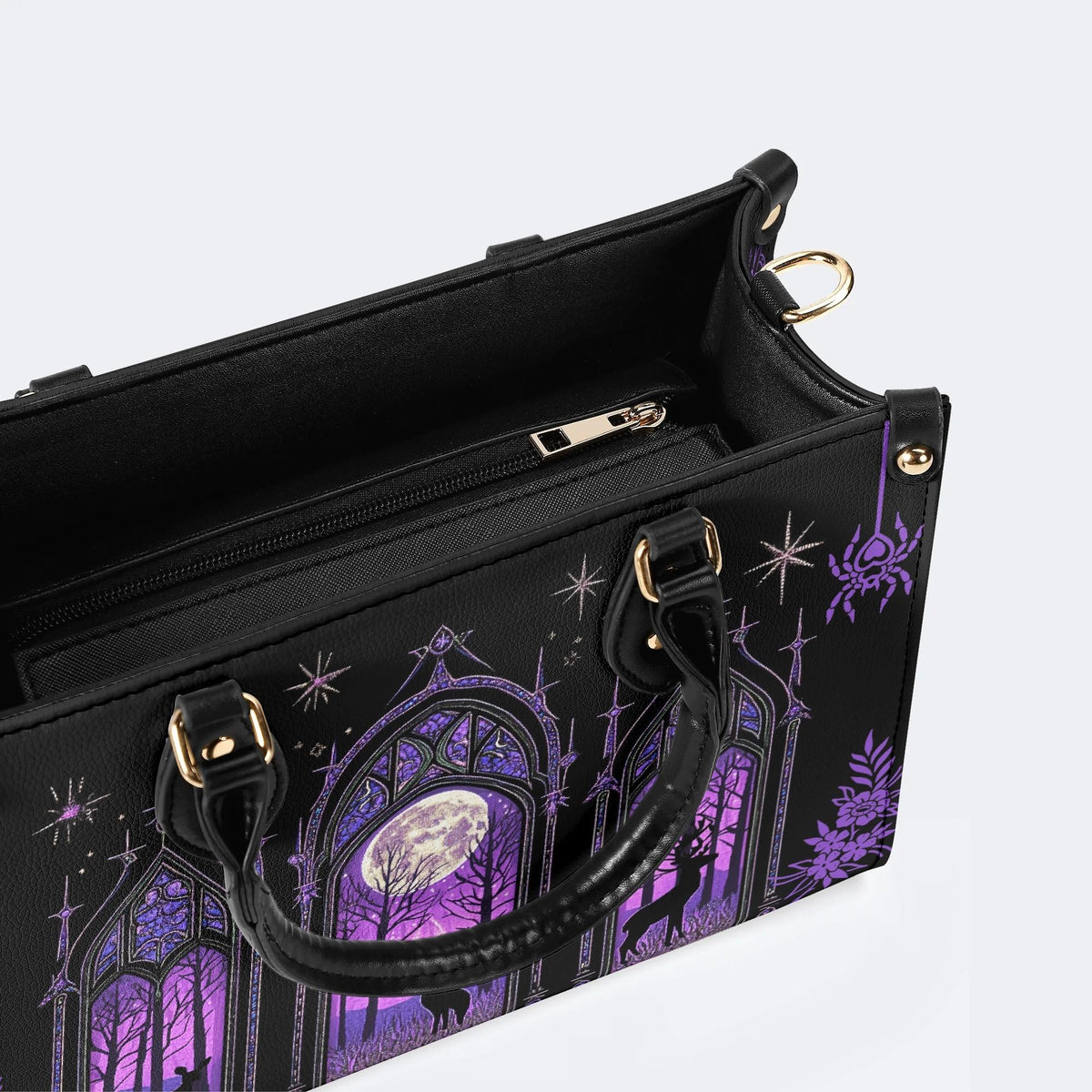 Forest Outside The Window - Leather Handbag