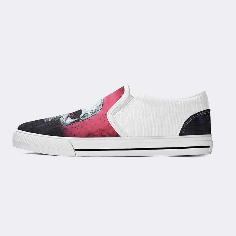 Unisex Skull Graphic Print - Slip On Shoes