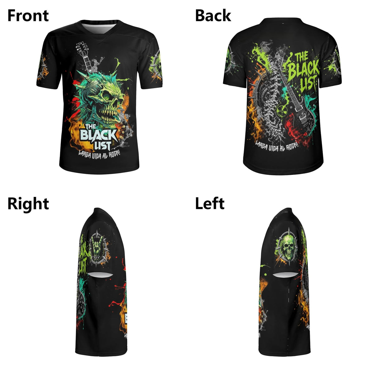 Rock Guitar Skull - Men's All Over Printing Rugby Jersey