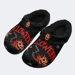 Gothic Spike Pumpkin Chain - Fur Lined Slippers/Sandals