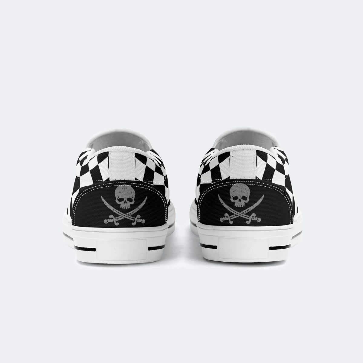 Unisex Skull Print - Slip On Shoes