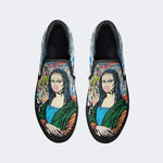 Mona Lisa Graffiti Art Print - Slip On Shoes