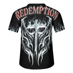 Flame Sinner Skulls - Men's Short Sleeve Baseball Jersey