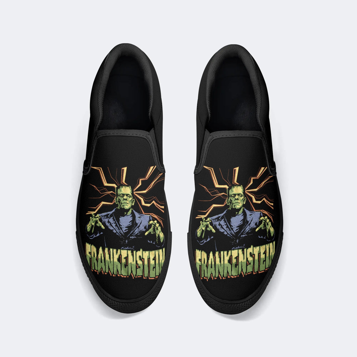 Attack Pose Frankenstein Unisex Classic Printed- Slip On Shoes