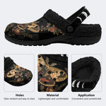 Moth In The Forest Vintage Print - Fur Lined Slippers/Sandals