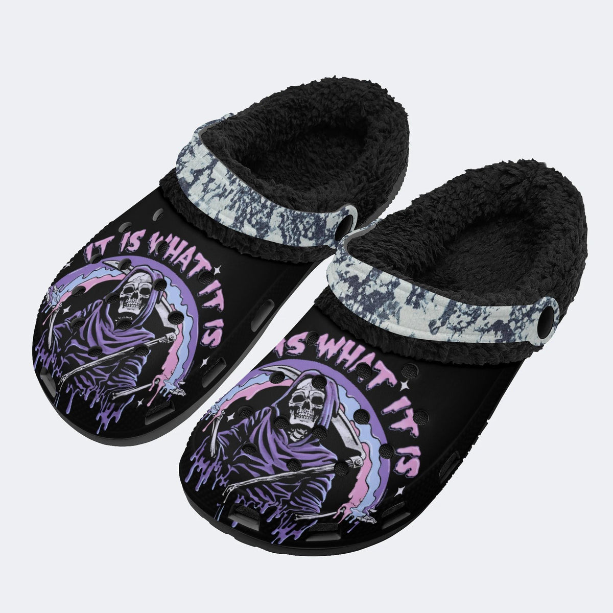 It Is What It Is Unisex Printed - Fur Lined Slippers/Sandals