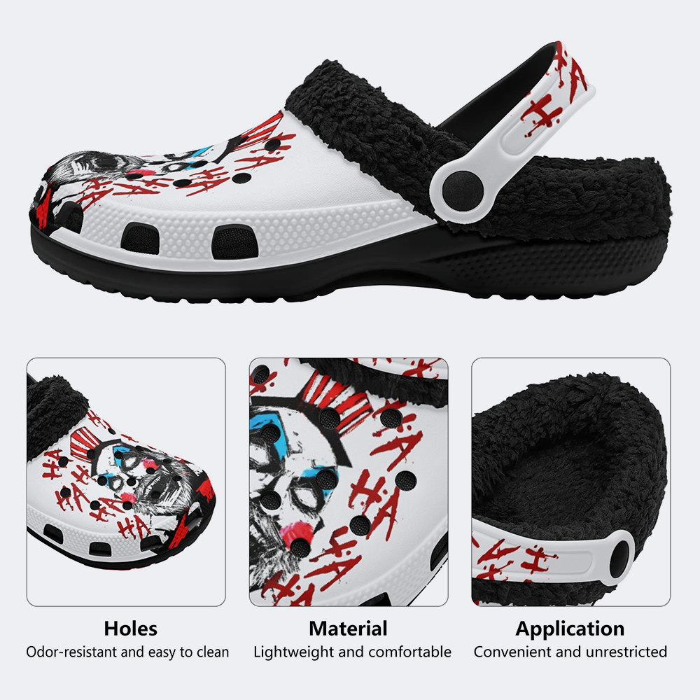 Unisex Horror Print - Fur Lined Slippers/Sandals