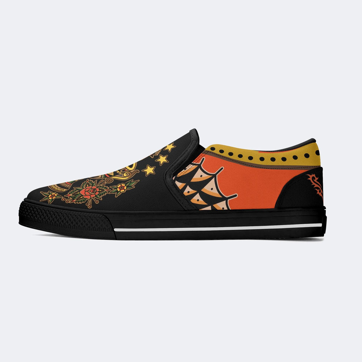 Old School Devil's Eye Print - Slip On Shoes