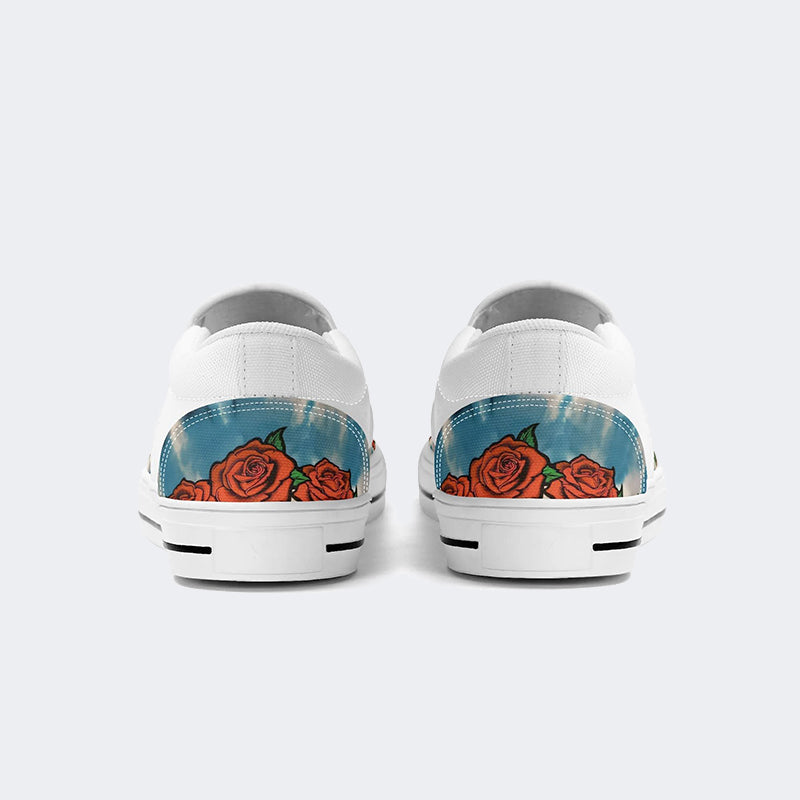 Unisex Tie Dye Skull Graphic Print - Slip On Shoes