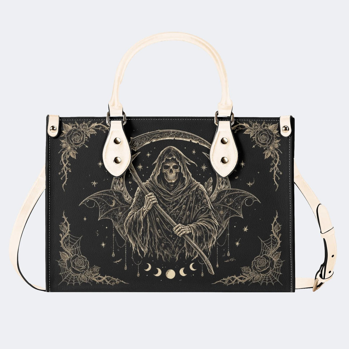Grim Reaper Rose Print Handbag Factory Direct Sales