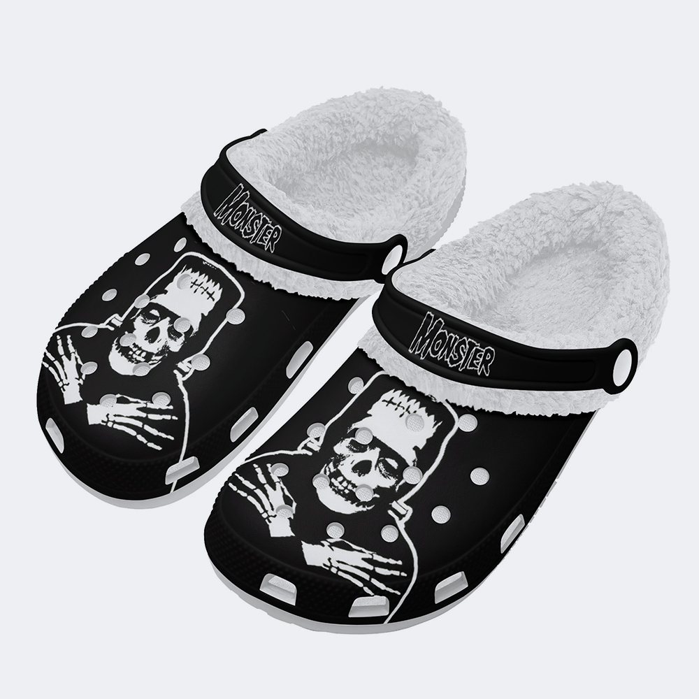 Unisex Monster Skull - Fur Lined Slippers