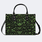 Death Moth And Animal Skeleton - Leather Handbag