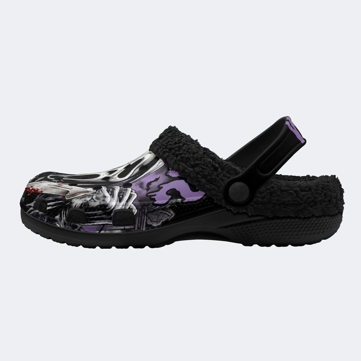 Gothic Scream Ghostface Knife Purple Smoke - Fur Lined Slippers/Sandals