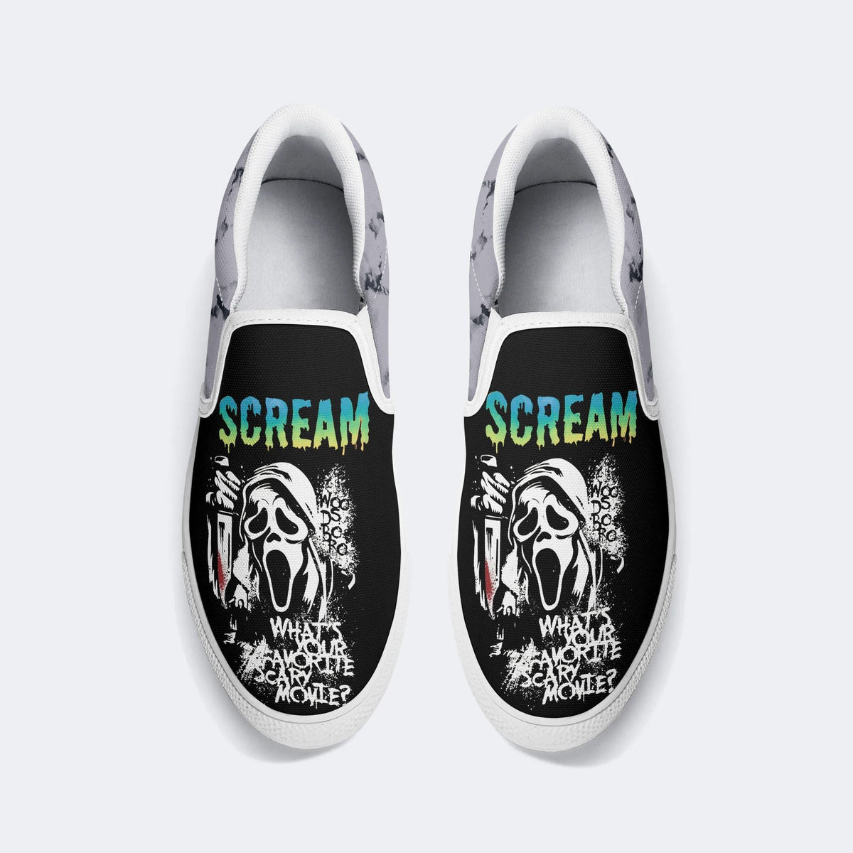 Horror Ghostface Print - Slip On Shoes