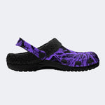 Dark Purple Moth - Fur Lined Slippers/Sandals
