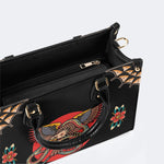 Vintage Eagle & Snake Print - Leather Handbag