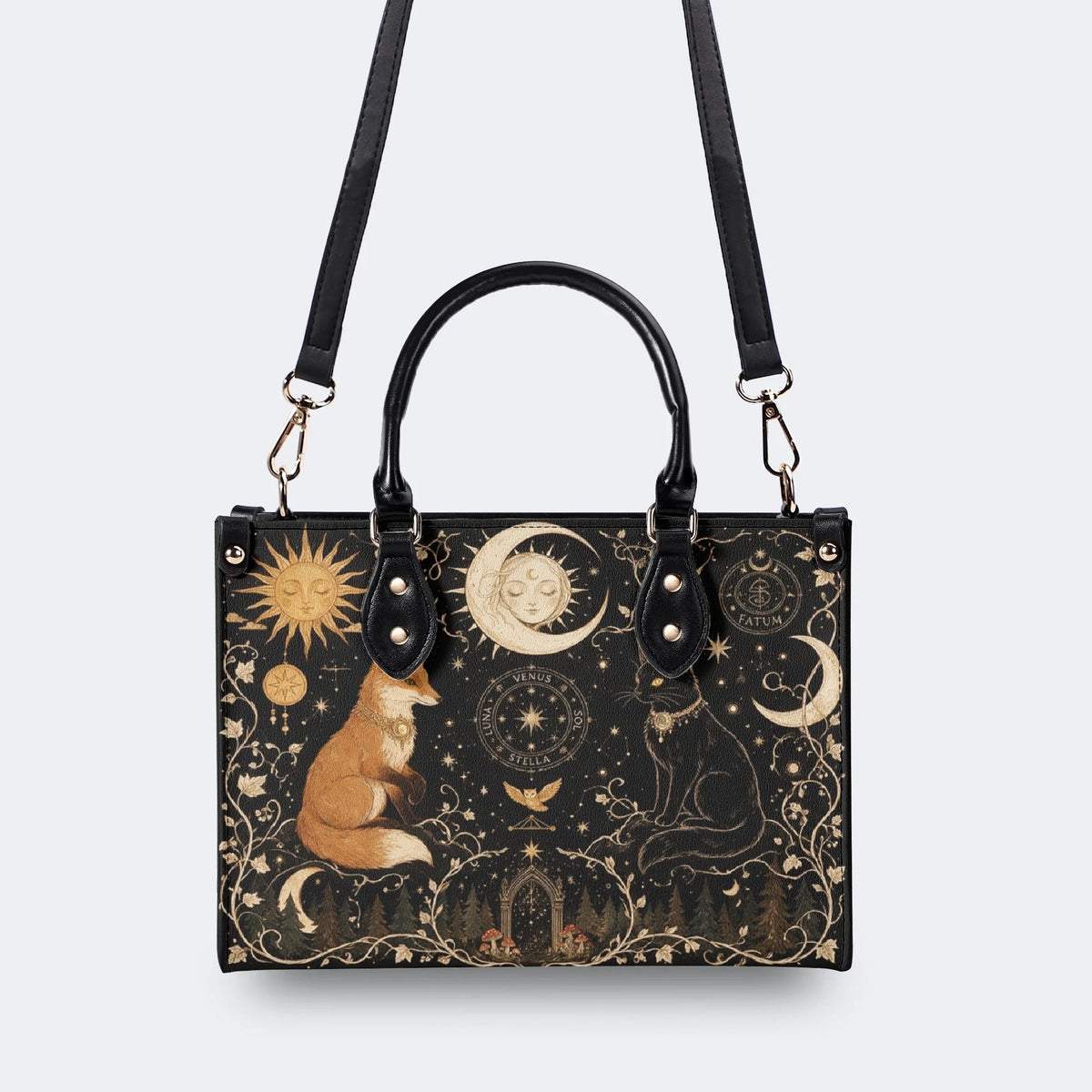 Celestial Fox Cat Print Handbag Factory Direct Sales