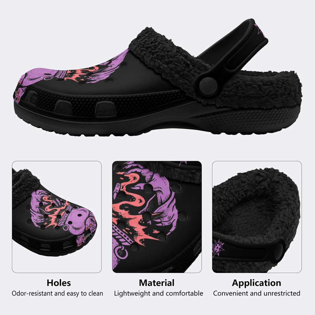 Gothic Witchy Cauldron Magic - Fur Lined Slippers/Sandals