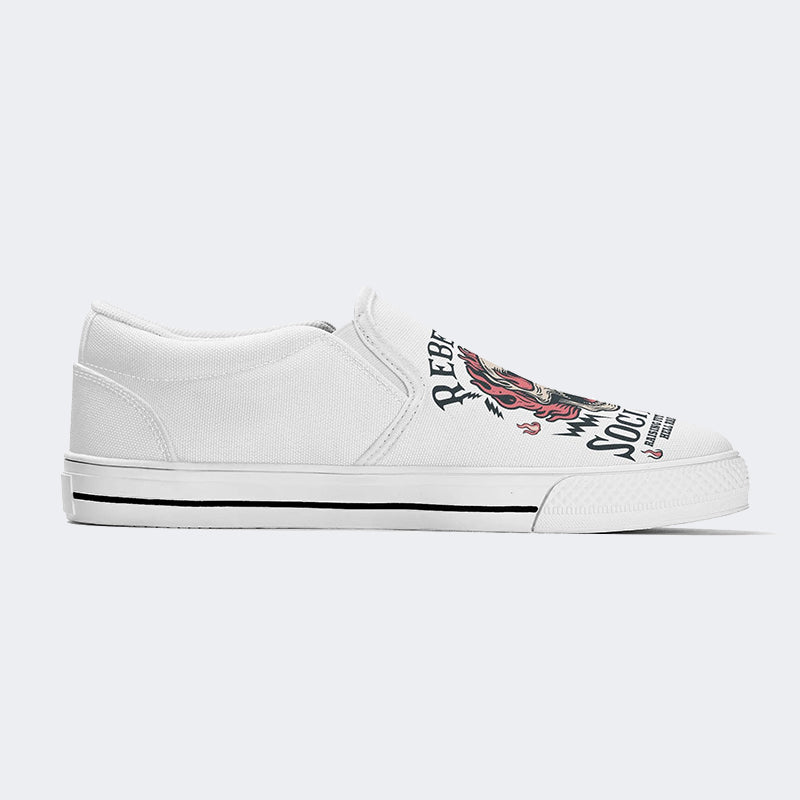 Horror Skull Print - Slip On Shoes