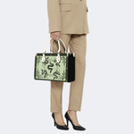 Inscribed Viper Print - Leather Handbag