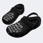 Gothic Alphabet - Fur Lined Slippers/Sandals