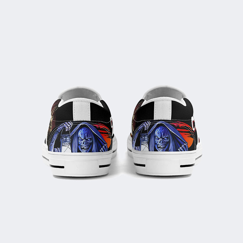 Horror Print Skull Unisex - Slip On Shoes