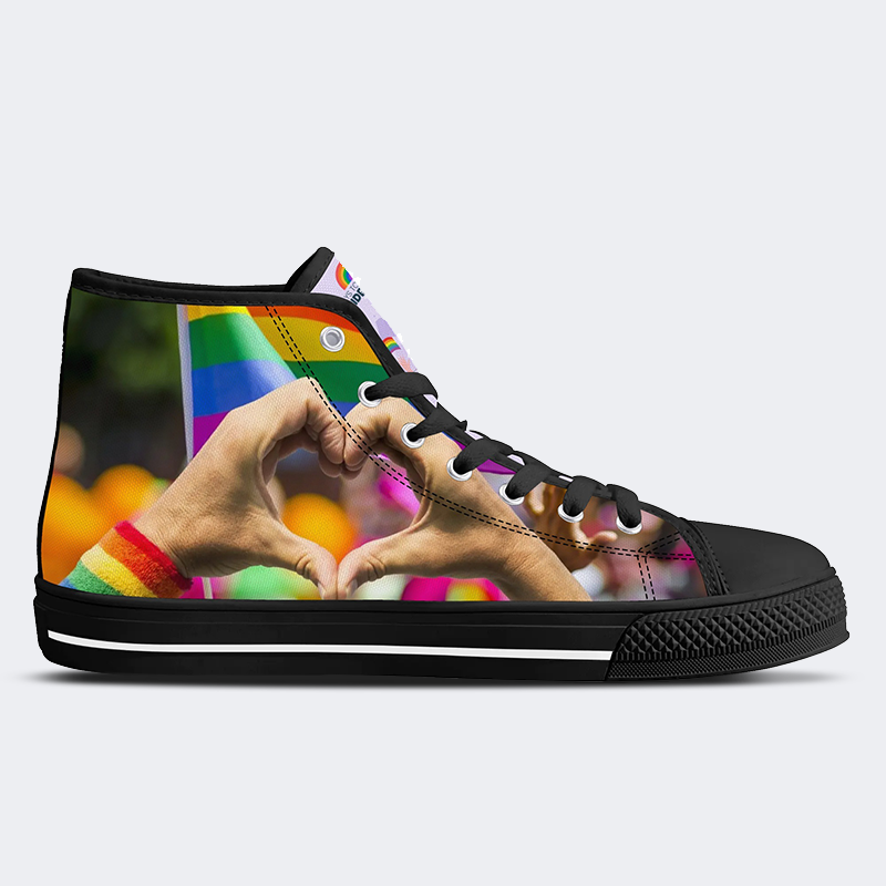 Pride Month High Top Canvas Shoes