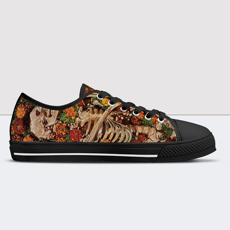 Marigold Skull Low Top Canvas Shoes