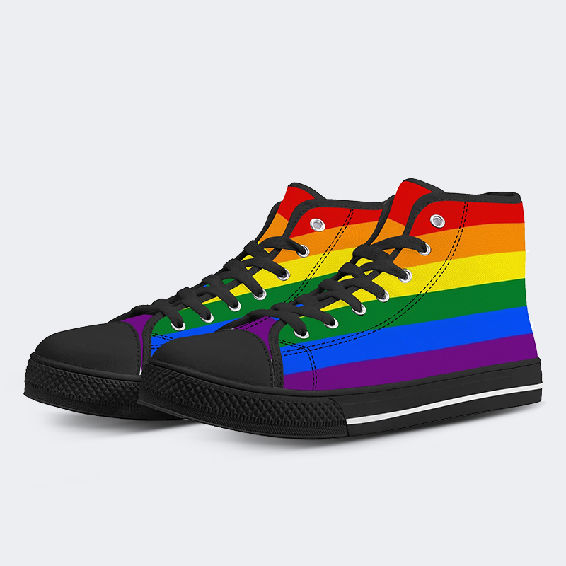 8-Color Pride Flag High Top Canvas Shoes