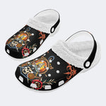 Pirate & UFO Print - Fur Lined Slippers/Sandals