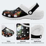 Horror Alien Print - Fur Lined Slippers/Sandals