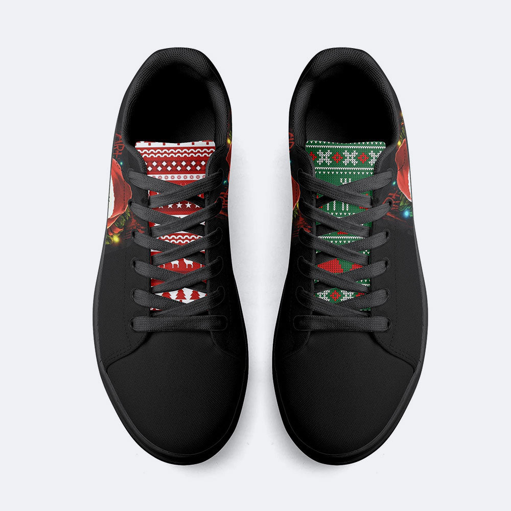 Horror Santa Claus Ghostface Print - Skateboard Sneakers