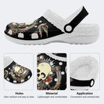 Reaper Skull Print - Fur Lined Slippers/Sandals