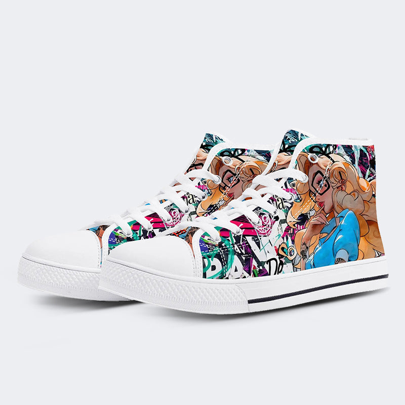 Alice In Wasteland High Top Canvas Shoes