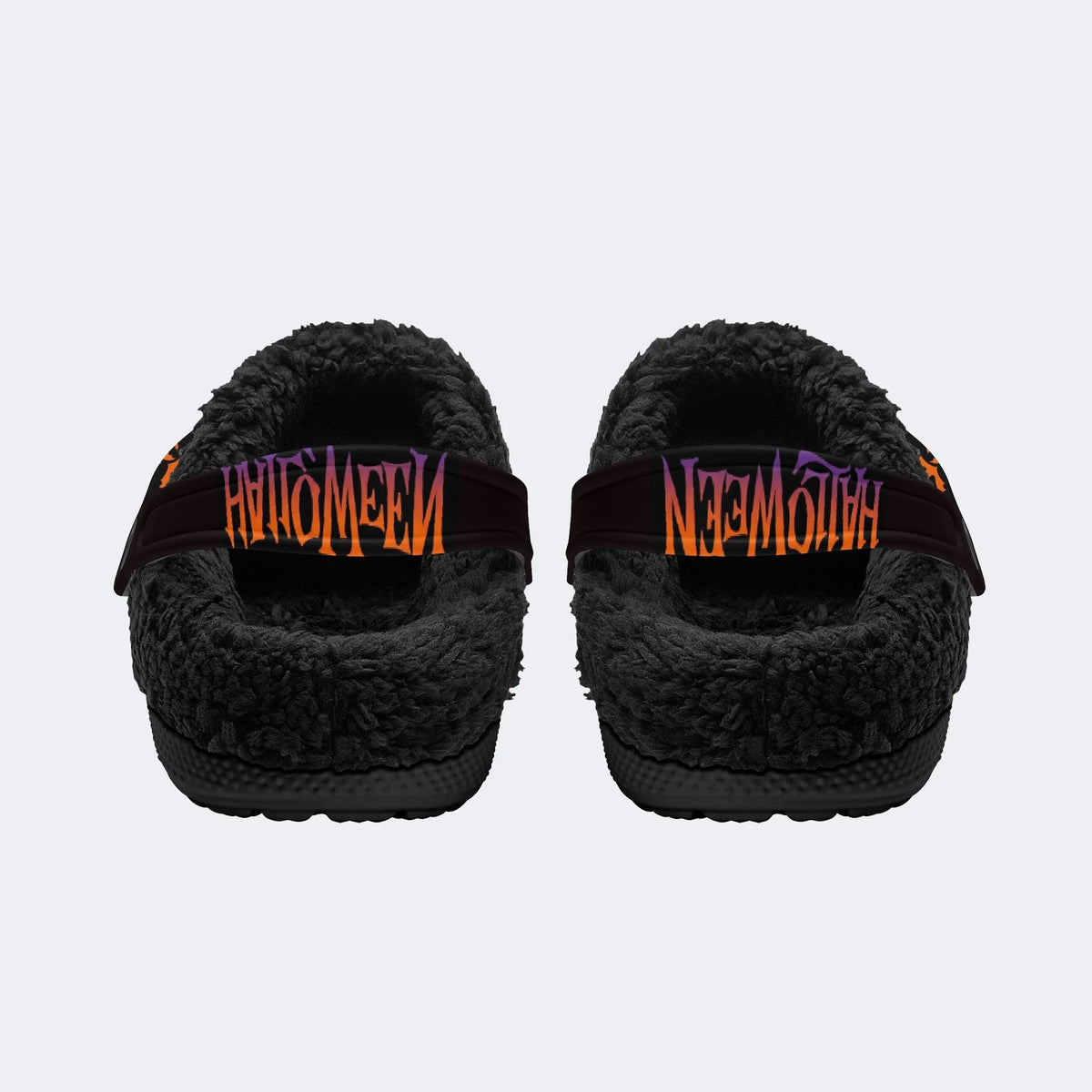 Creepy Pumpkin Bat - Fur Lined Slippers/Sandals