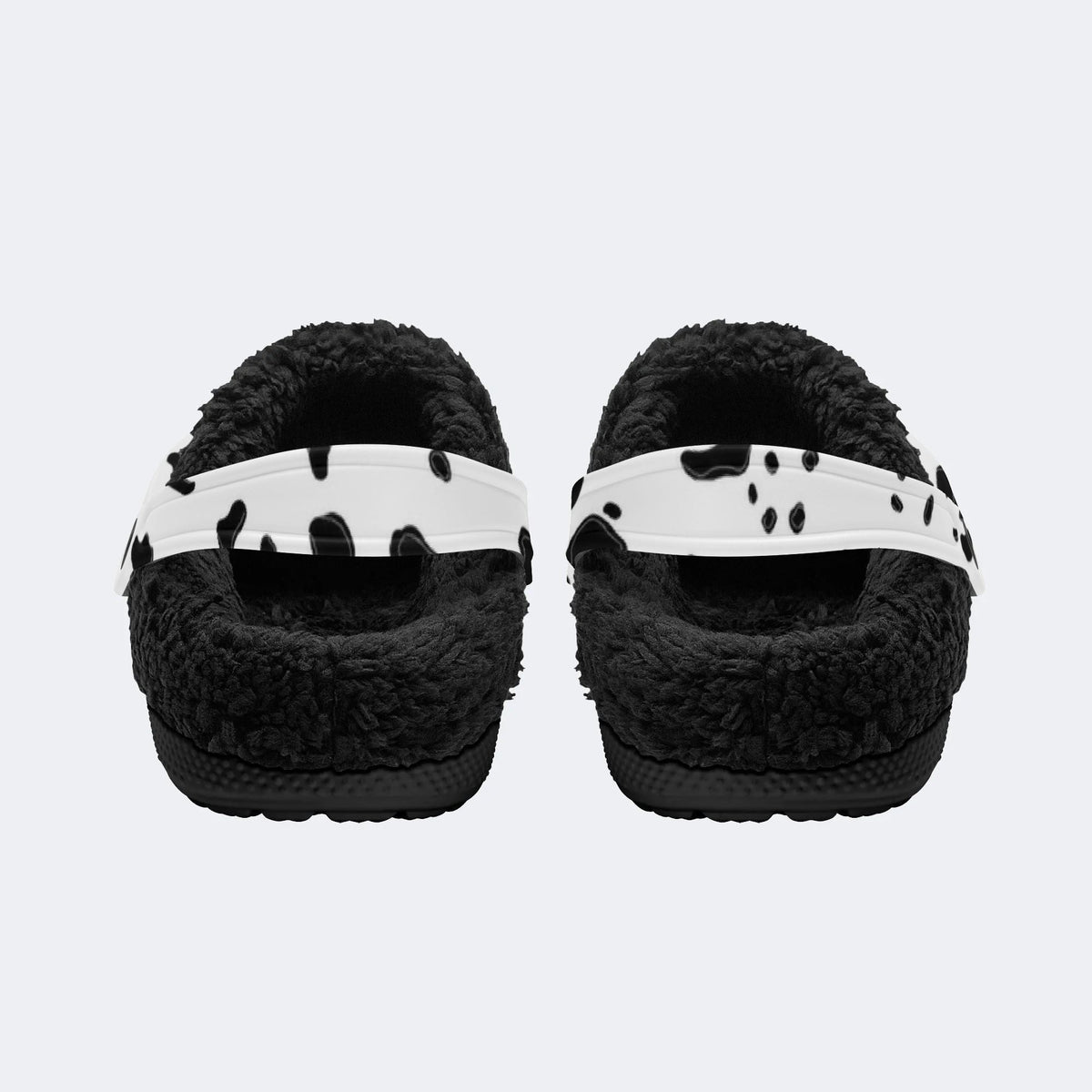 Cow Spot Print - Fur Lined Slippers/Sandals