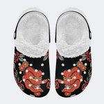 Tenggu Mask Print - Fur Lined Slippers/Sandals